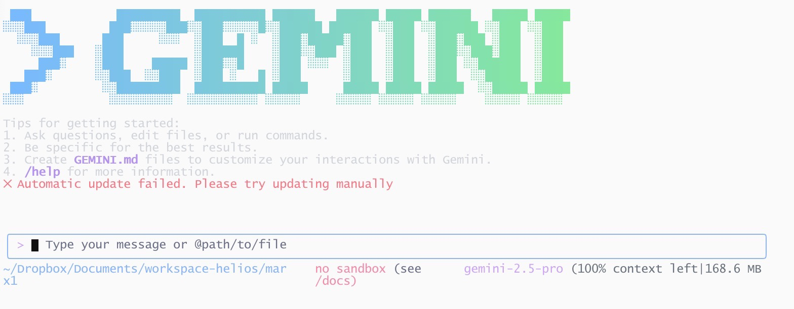 Gemini CLI interface